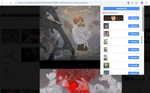Behance Image Downloader – Batch Download ng Images nang Mabilis - Screenshot 3