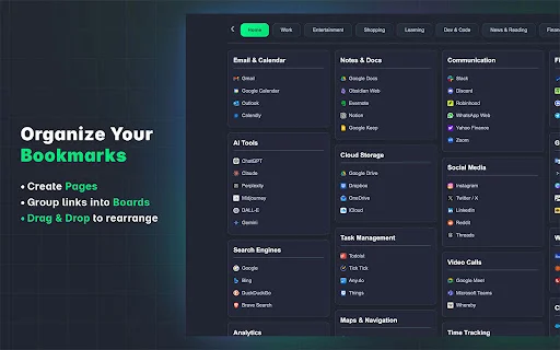 LumiList – Pinakamahusay na Bookmark Manager para sa Chrome - Screenshot 1