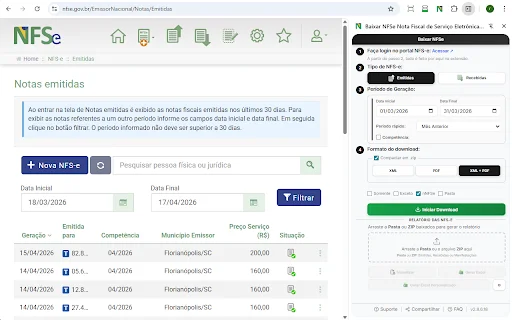 Download Baixar NFSe Extension – Awtomatikong Pag-download ng XML at PDF - Screenshot 1