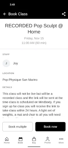 I-download ang Pop Physique App – Mag-book ng Klase nang Mabilis - Screenshot 3