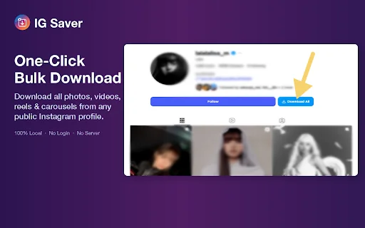 IG Saver 2026: I-download ang Instagram Reels, Photos at Stories - Screenshot 1