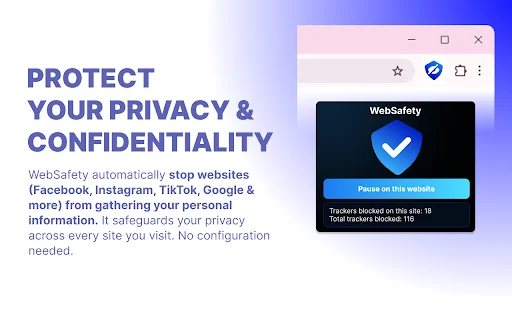 I-download ang WebSafety – Pinakamahusay na Privacy Protector para sa Chrome - Screenshot 1