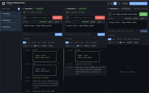 PieSocket WebSocket Client: Debugger para sa Developers - Screenshot 4
