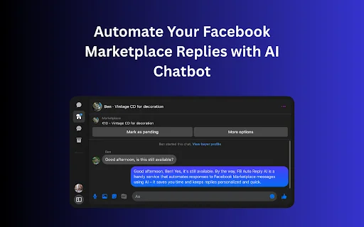 FB Auto Reply AI: Pinakamahusay na Automation para sa Marketplace - Screenshot 1