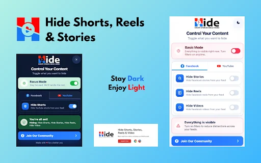 I-hide ang YouTube Shorts at Facebook Reels – Mag-focus Ngayon - Screenshot 4