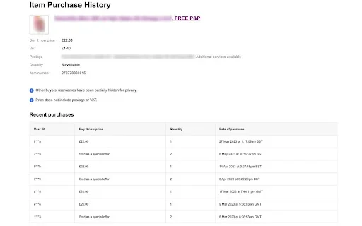 eBay Sold History Button – Tingnan ang Kasaysayan ng Benta - Screenshot 2