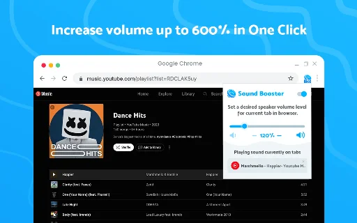 Sound Booster Chrome: Palakasin ang Volume ng Browser (600%) - Screenshot 2