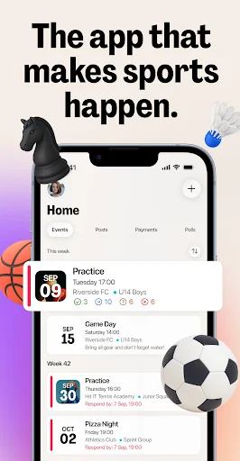 I-download ang Spond: Pinakamahusay na Sports Team Management App - Screenshot 1