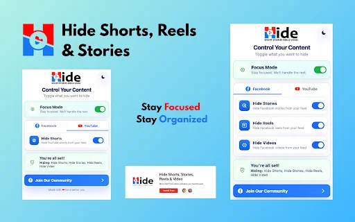 I-hide ang YouTube Shorts at Facebook Reels – Mag-focus Ngayon - Screenshot 2
