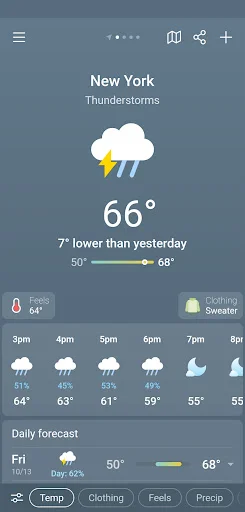 I-download ang Weather & Clima – Tumpak na Weather App Ngayon - Screenshot 2