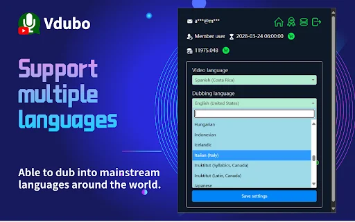 I-download ang Vdubo – AI Video Dubbing para sa YouTube - Screenshot 2