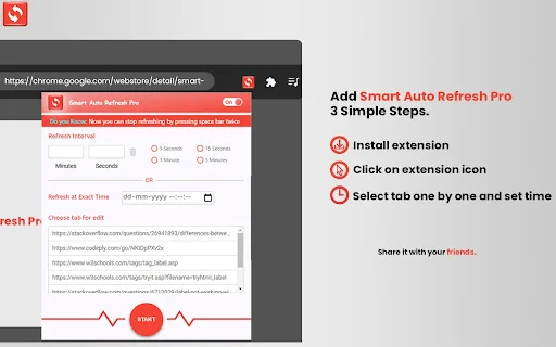 I-download ang Smart Auto Refresh – Awtomatikong Mag-reload ng Tab - Screenshot 2