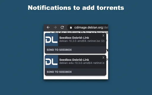 Debrid-Link Extension: Mabilis na Download at Seedbox Para sa Iyo - Screenshot 5
